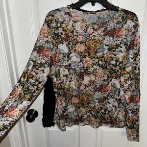 Cream Fitted Long Sleeve Blouse